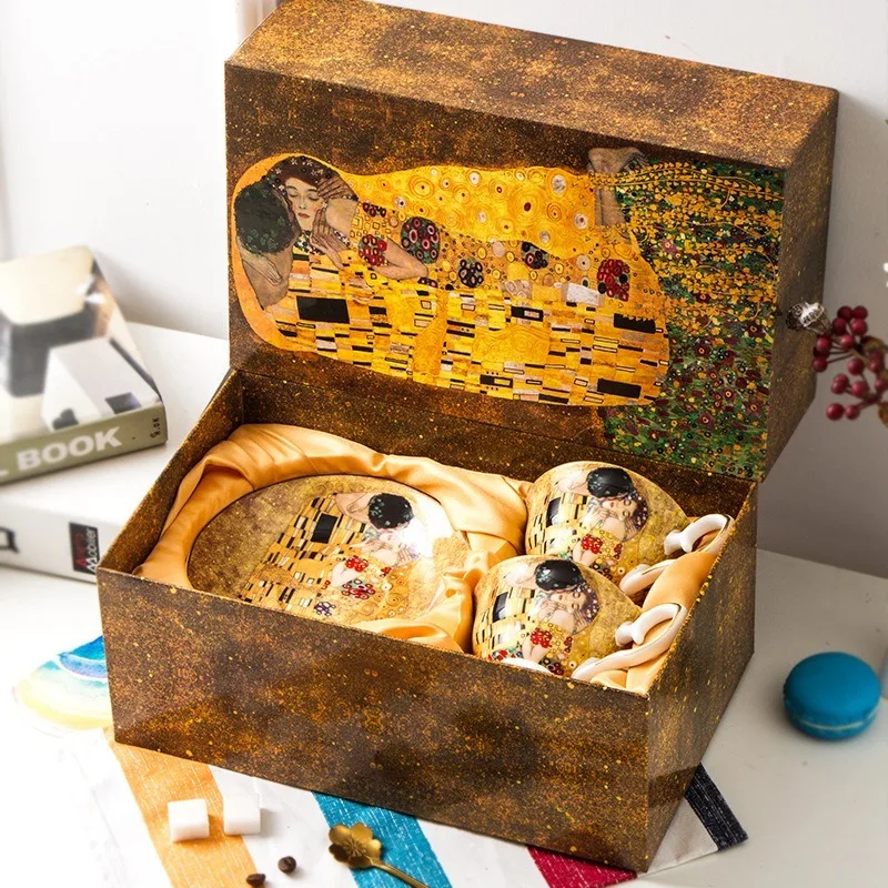 Креативная кружка в европейском стиле из костяного фарфора 2 комплекта/коробка