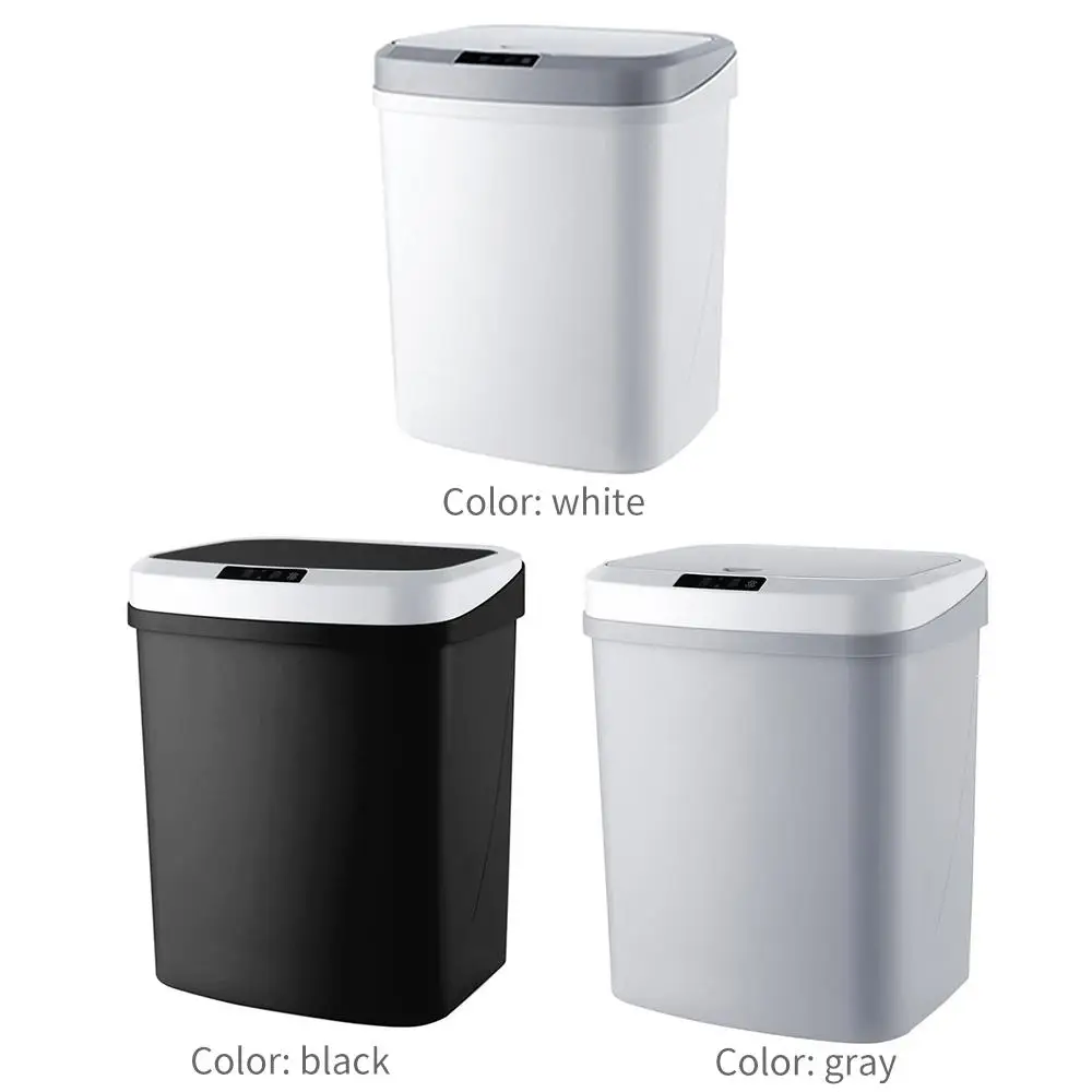 

Smart Trash Can Induction Dustbin 3 Color 15L Infrared Motion Sensor Storage Bin Kitchen Automatic Creative Smart Garbage Bin