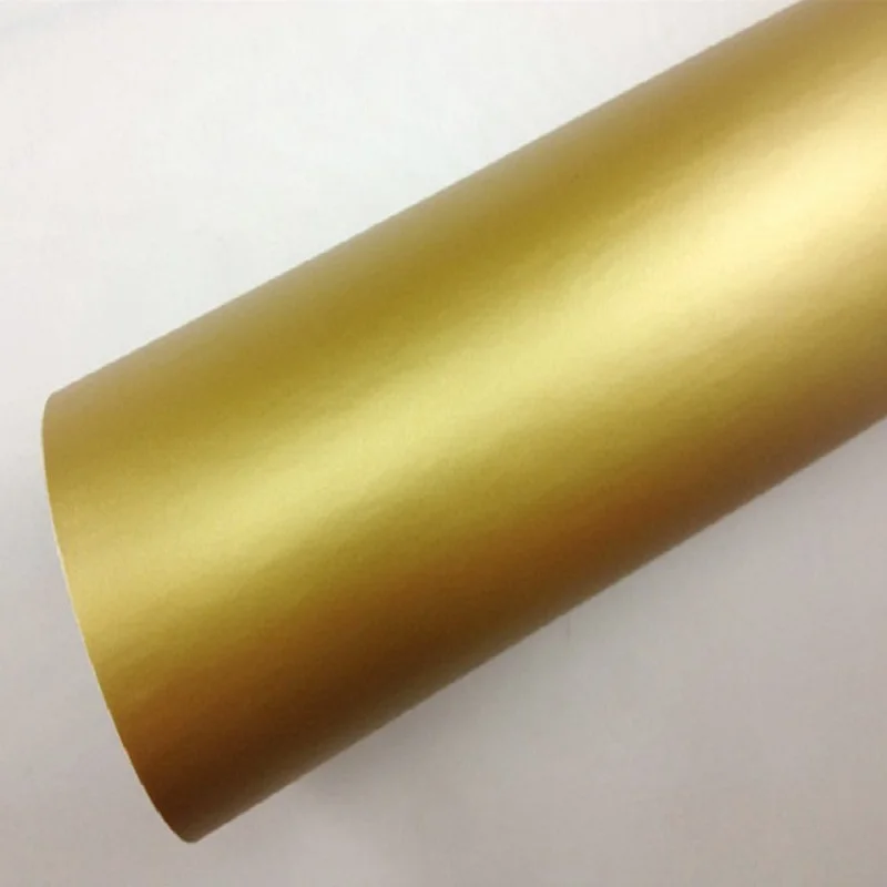 Матовая Золотая виниловая пленка самоклеящаяся воздушная без пузырьков