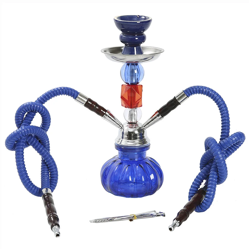 

Портативный дорожный стеклянный кальян, двойной шланг, полный набор для кальяна, аксессуары для курения