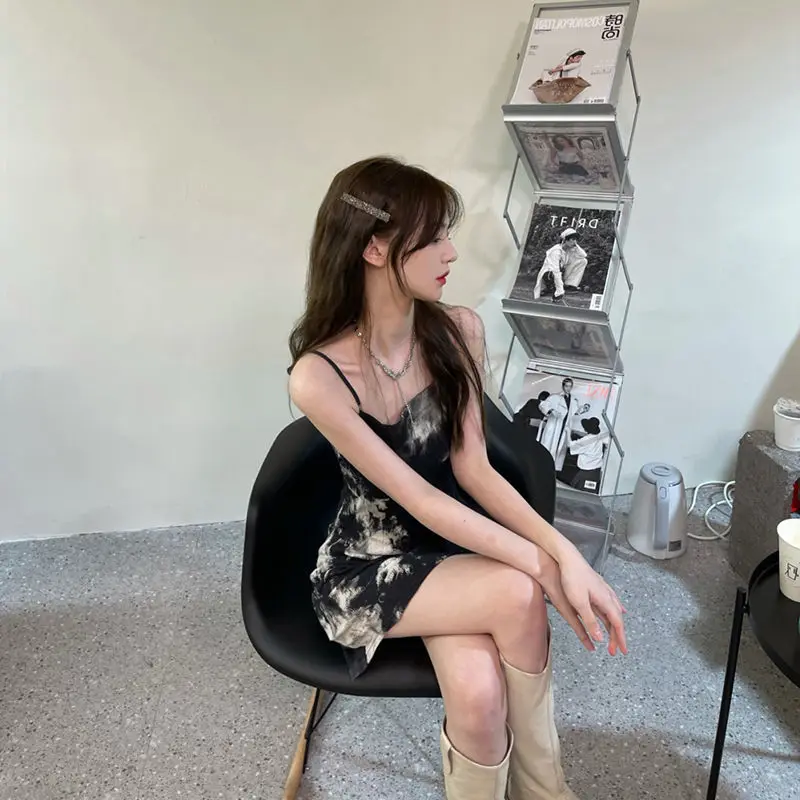 Платье женское без рукавов пикантная винтажная уличная одежда на