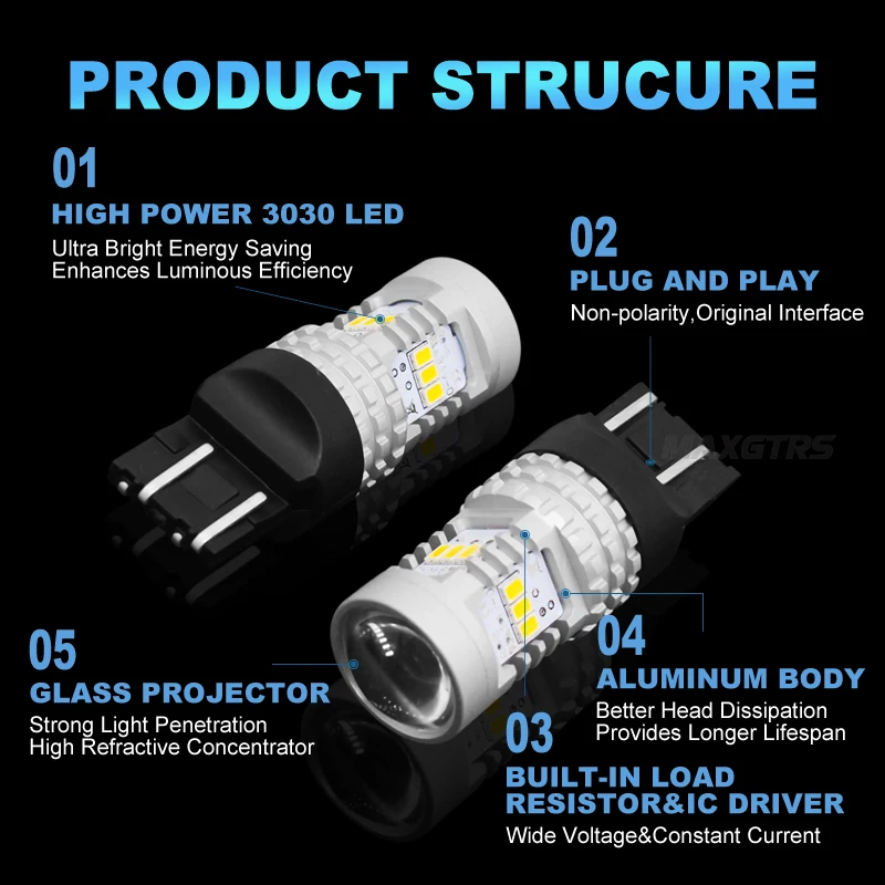 2 шт. Автомобильные светодиодные лампы T20 W21/5W 7443 3020 лм|car light|lamp lamplamp led |