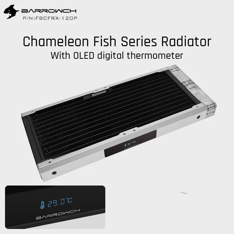 

BarrowCH water cooler PC modular copper 240mm radiator with OLED display module suitable for 120mm fan chameleon FBCFRX-240