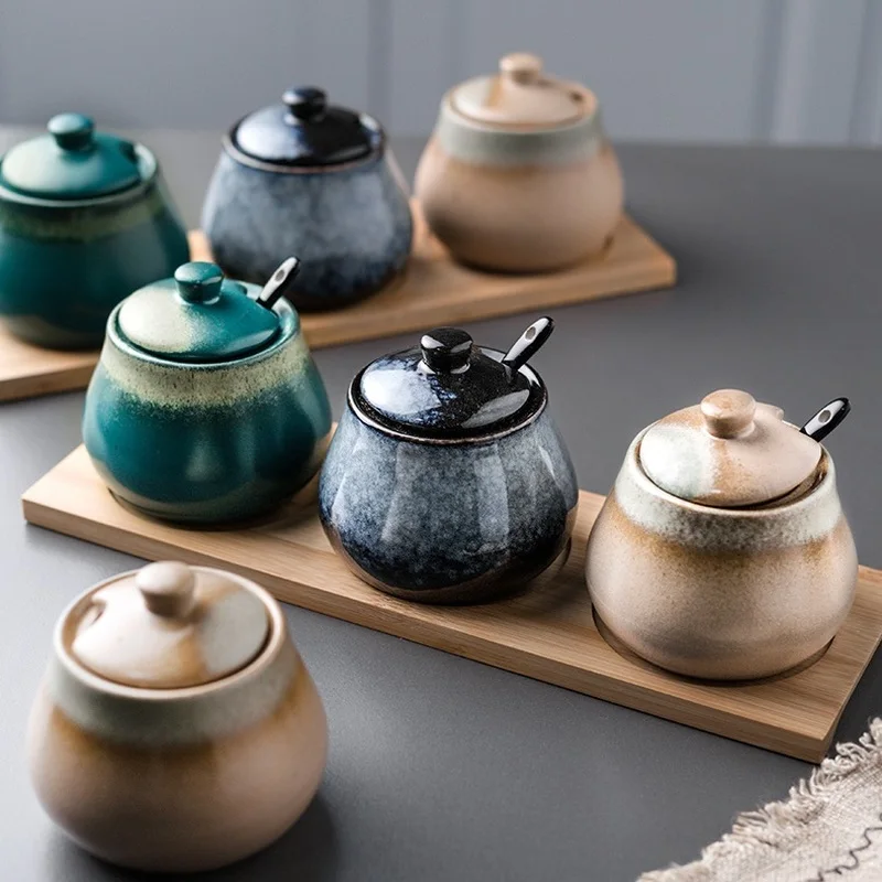 Традиционный китайский Ретро стиль керамическая баночка специй контейнер для