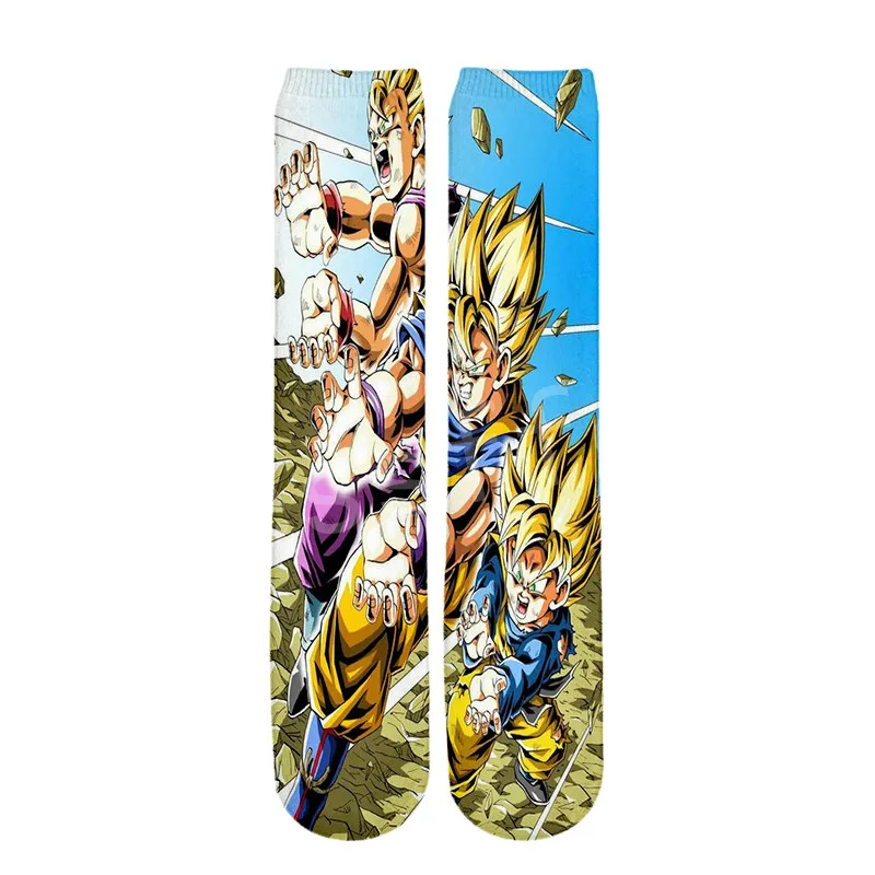 Like pic Tessffel Горячая Аниме Dragon Ball Z Goku Saiyan Harajuku, унисекс, Повседневные детские носки, модель 3D полный с рисунком кролика для мальчиков и девочек/мужские/женские разноцветные безбортные носки S-1 - Цвет: Like pic