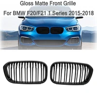 a pair car styling replacement racing grilles for bmw f20 f21 1 series 2015 2018 double slat front racing grill kidney grille