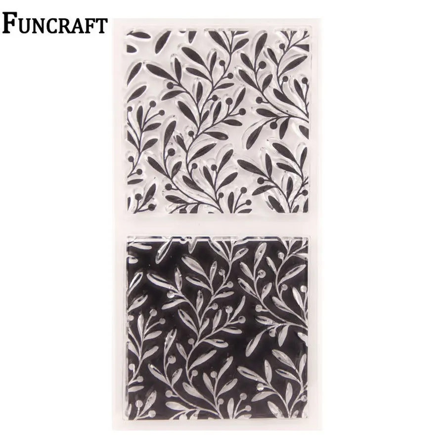 1 лист травяные листья многослойная задняя панель прозрачные резиновые штампы