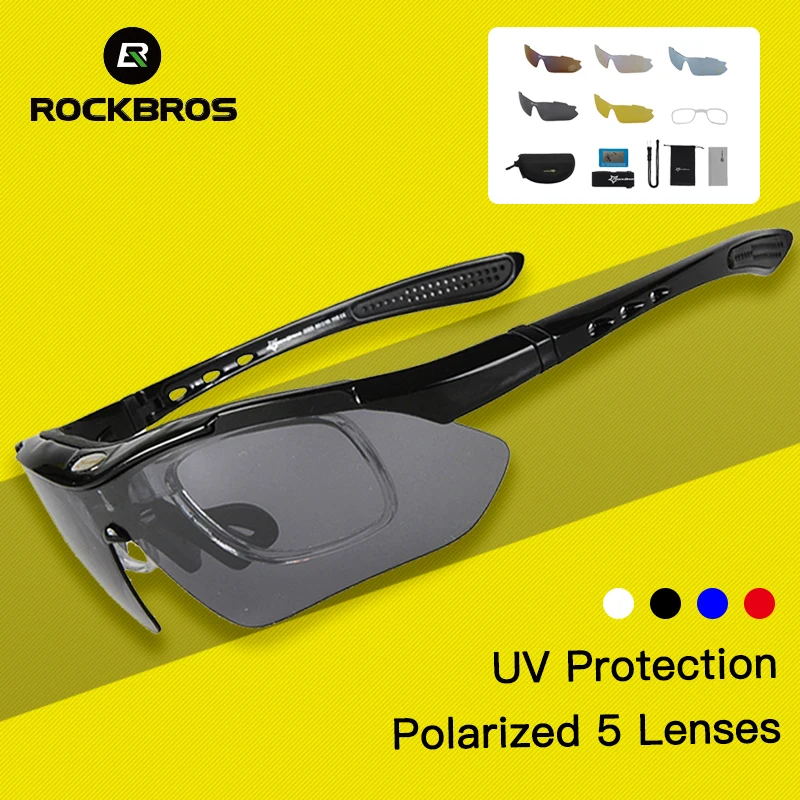 ROCKBROS велосипедные очки 5 линз UV400 Ciclismo поляризационные спортивные