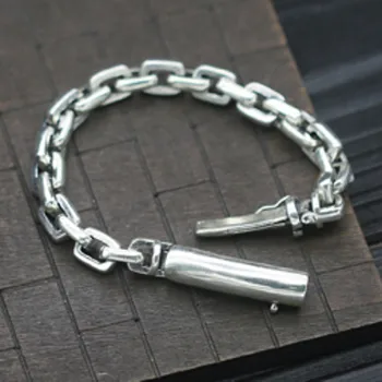 New 100% real pure S925 sterling silver fashion man bracelet 8MM 2