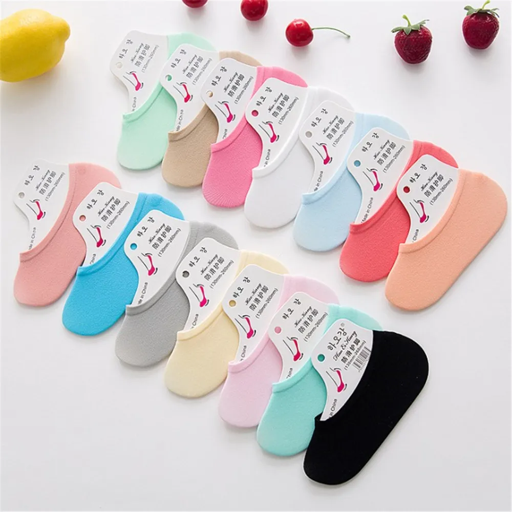 Новинка 2019 женские носки Забавные милые силиконовые Нескользящие невидимые