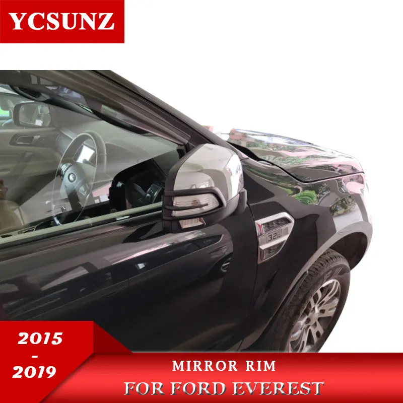 Зеркальный обод 2019 для Ford Ranger 2012 Everest ручной работы 2016 2017 2018 ABS черные детали 2
