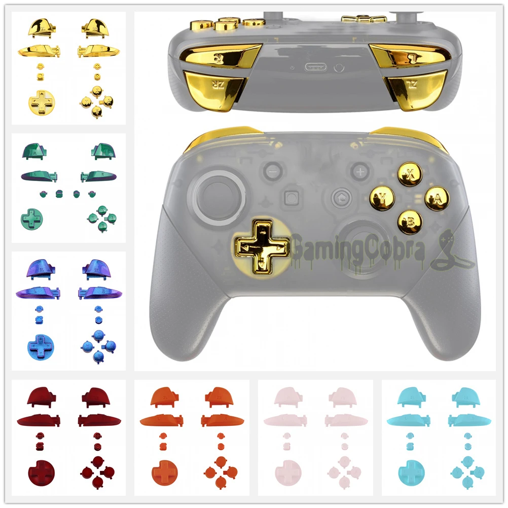eXtremeRate Repair ABXY D-pad ZR ZL L R Keys Replacement Full Set Buttons with Tools for Nintendo Switch Pro Controller