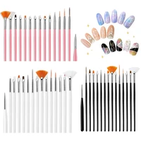 15pcsset nail art acrylic brush painting pen art salon brush uv gel nail brush nail polish brushes kit for manicure tools