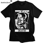 Мужская футболка из хлопка с коротким рукавом, с надписью Death футболка с изображением карт Таро
