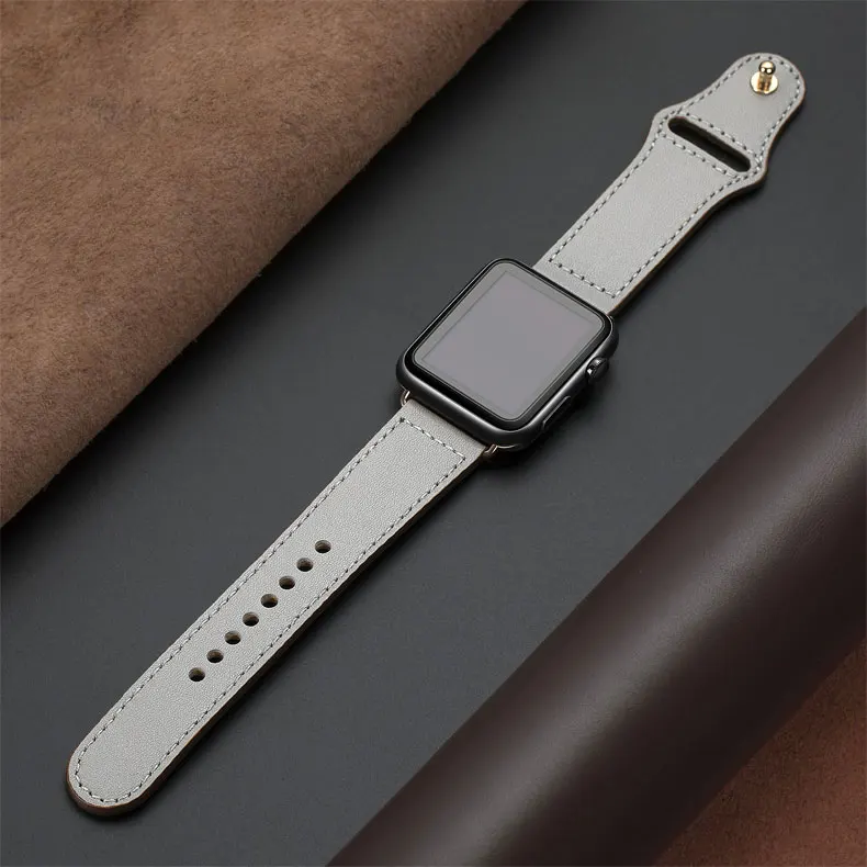 Из натуральной кожи петлевой ремень для apple watch, ремешок 42 мм 44 мм apple watch 4 5 38 мм 40 мм, для iwatch, версия 3, 2, 1, correa, сменный Браслет