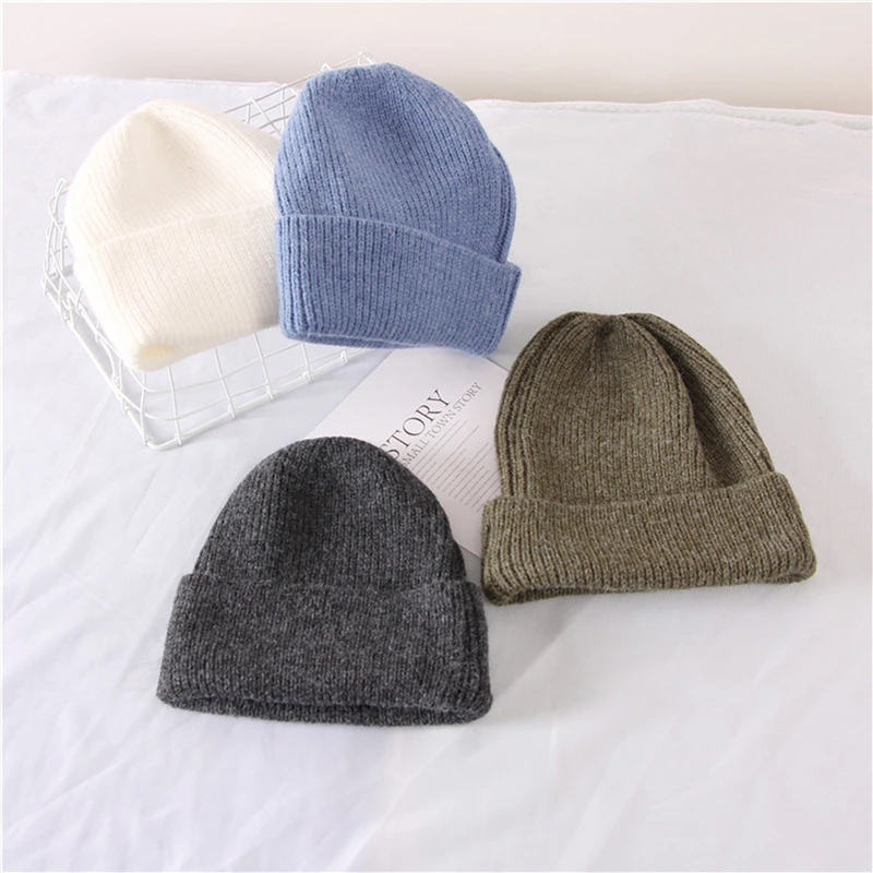 

10 цветов, Лидер продаж, зимняя шапка, меховые зимние шапки для женщин, модные теплые облегающие шапки, Женские однотонные головные уборы для ...