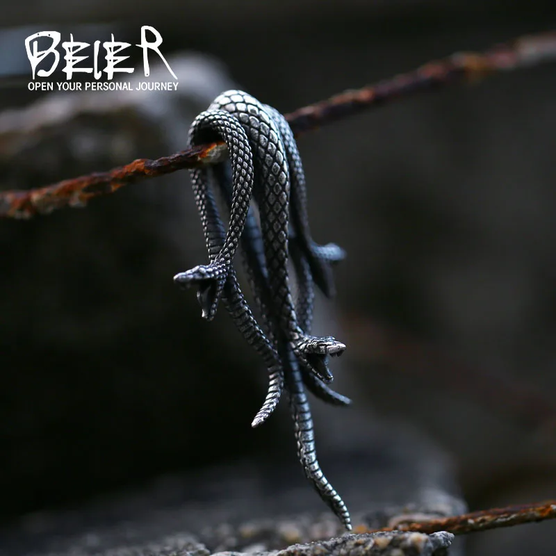 Ожерелье с подвеской "Трехглавая змея" панк-стиля 2022 года, уникальное украшение для шеи, популярный викингский оптовый товар