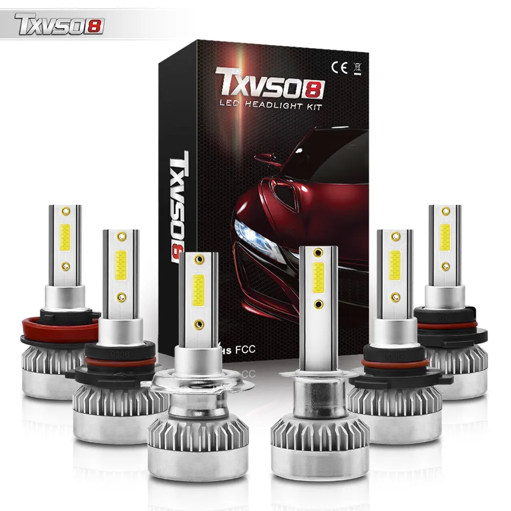 TXVSO8 G1 супер яркий Автомобильный светодиодный фар H1 H4 H7 H8 H9 H11 9005/HB3 9006/HB4 9012 55 Вт * 2