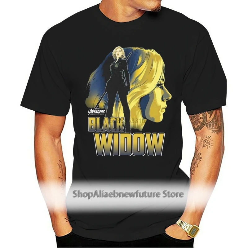 

Black T Shirt Endgame Black Widow Profile Mens Graphic Size S-6XL