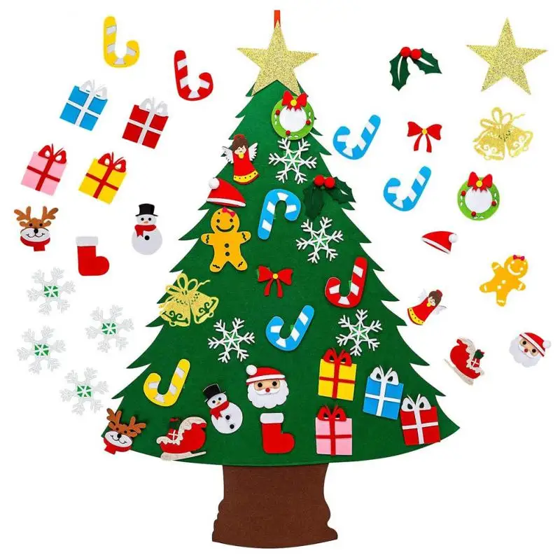 

Войлочная Рождественская елка для творчества, Рождественское украшение для дома, новый год 2022, рождественские украшения, Санта-Клаус, рожде...