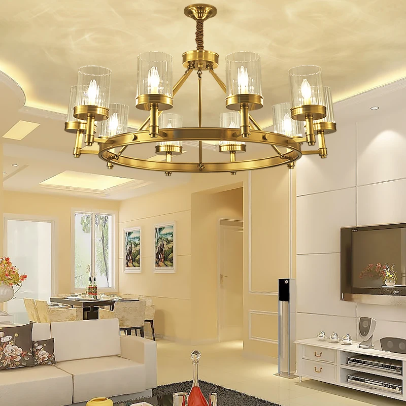 

Постмодернистсветильник шная медная люстра, простая креативная Люстра для гостиной, спальни, столовой