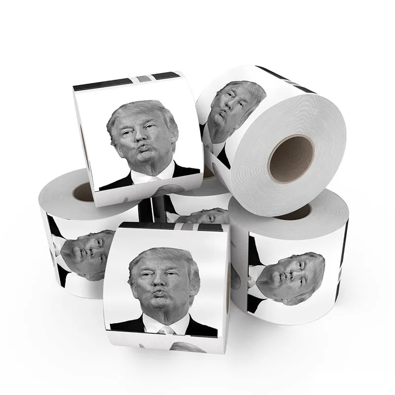 1 рулон 80 листов 3 слойная туалетная бумага с надписью Дональд Трамп|Туалетная