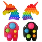 Антистрессовые игрушки, радужные единороги, пузырьки, антистрессовые игрушки, сенсорная игрушка для снятия аутизма, бесплатная доставка