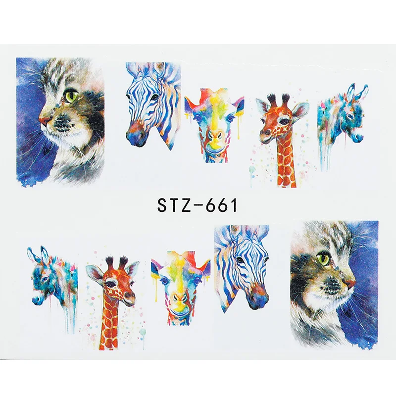 1 лист стикер для ногтей сексуальный дизайн гнев кошка/тигр/леопард горки