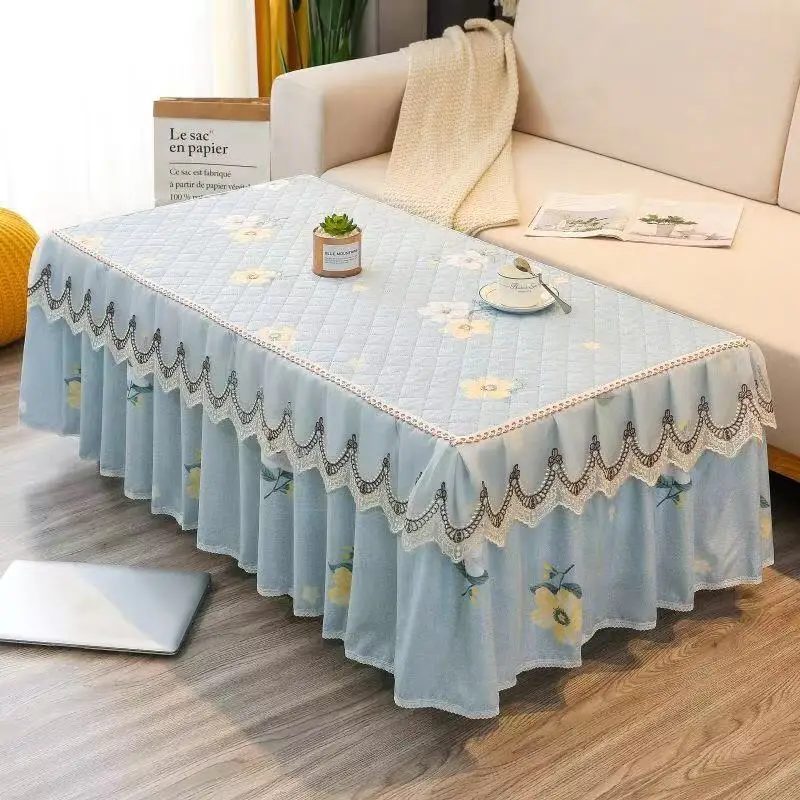 

Classic Tablecloth Lace Hem European Style Cover Washable Table Cloth for Tea Table