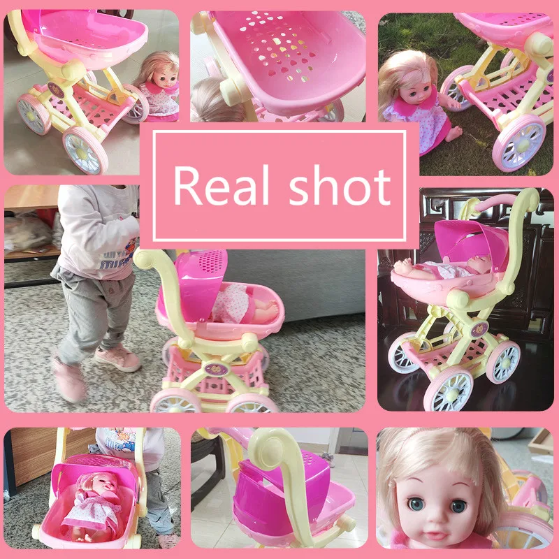 

2020 New Play House Trolley with Simulation Vocal Singing Doll Girl Simulation Baby Shopping Trolley Gift Toy for Girls