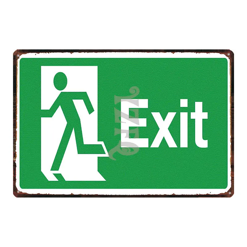 Notice Sign Restroom Poster Plaque Metal Vintage Exit Advertising Wall Poster Bar Shop Art Home Decor Cuadros DU-3300A - Color: DU-3306