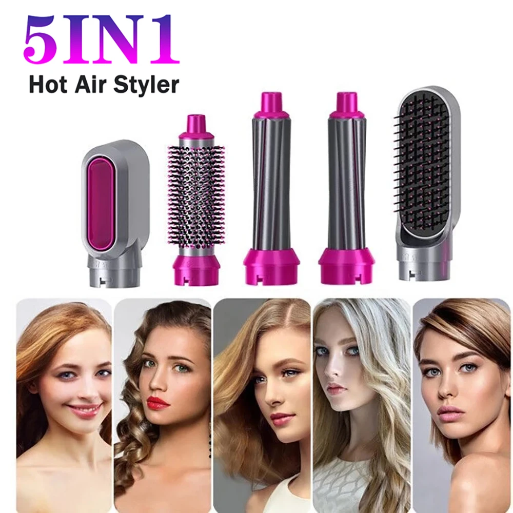 Air Styler Фен-щетка 5 в 1 Электрический фен-гребень для завивки волос Палочка Съемный