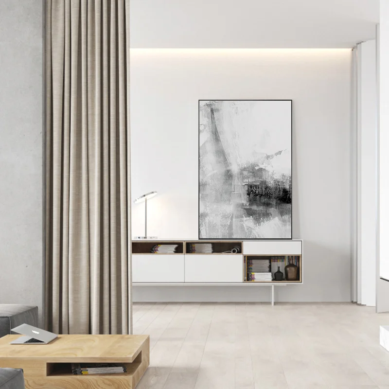 Абстрактная минималистская картина Картина на холсте черно-белая Настенная