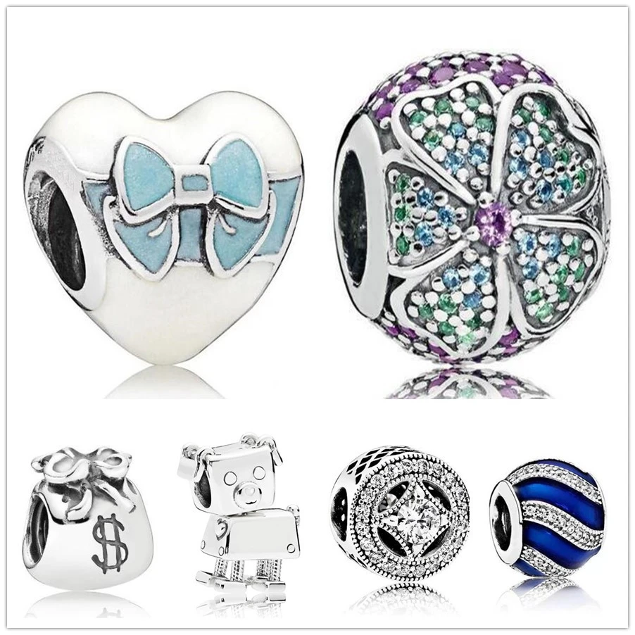 

Authentic 925 Sterling Silver Glorious Bloom With Multi-Colored Crystal Charm Beads Fit Pandora Bracelet & Necklace Jewelry