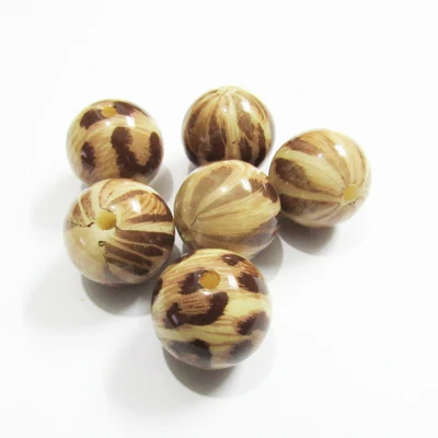 

New Design ! Wholesale 20mm 100pcs/bag Acrylic Printed Leopard Beads