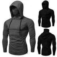 new men autumn casual gym thin long sleeve hoodie face cover solid color sweatshirt men clothing sudaderas hombre %d1%82%d0%be%d0%bb%d1%81%d1%82%d0%be%d0%b2%d0%ba%d0%b8 2021