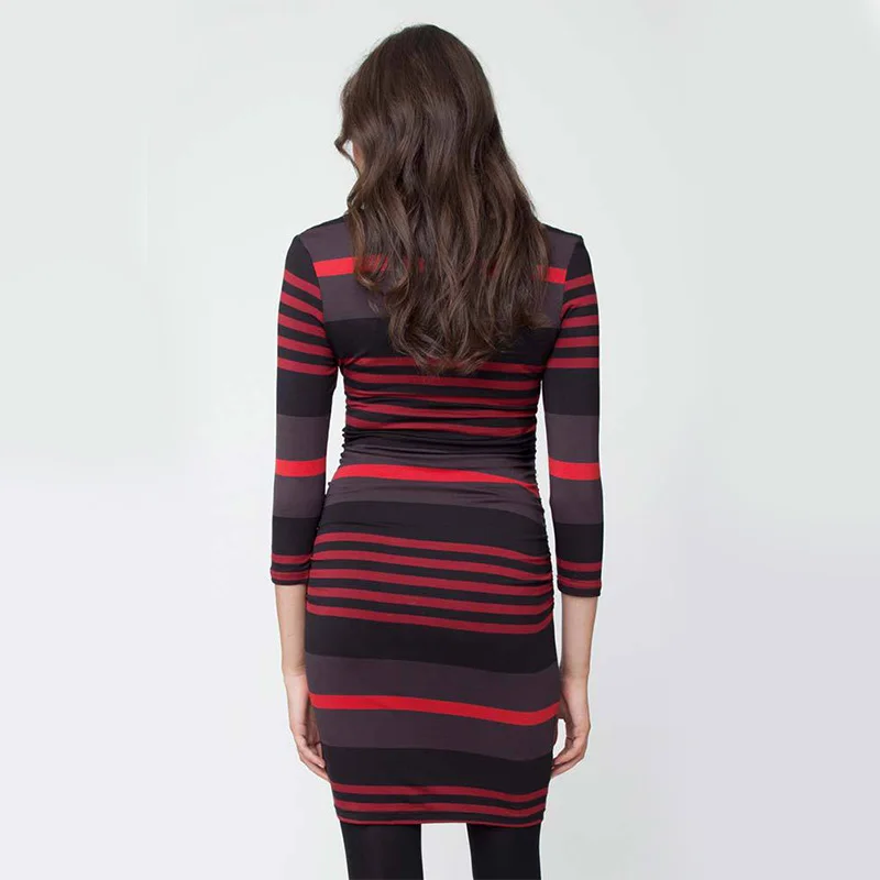 Горячая Распродажа модное осеннее платье для беременных женщин послеродовое в