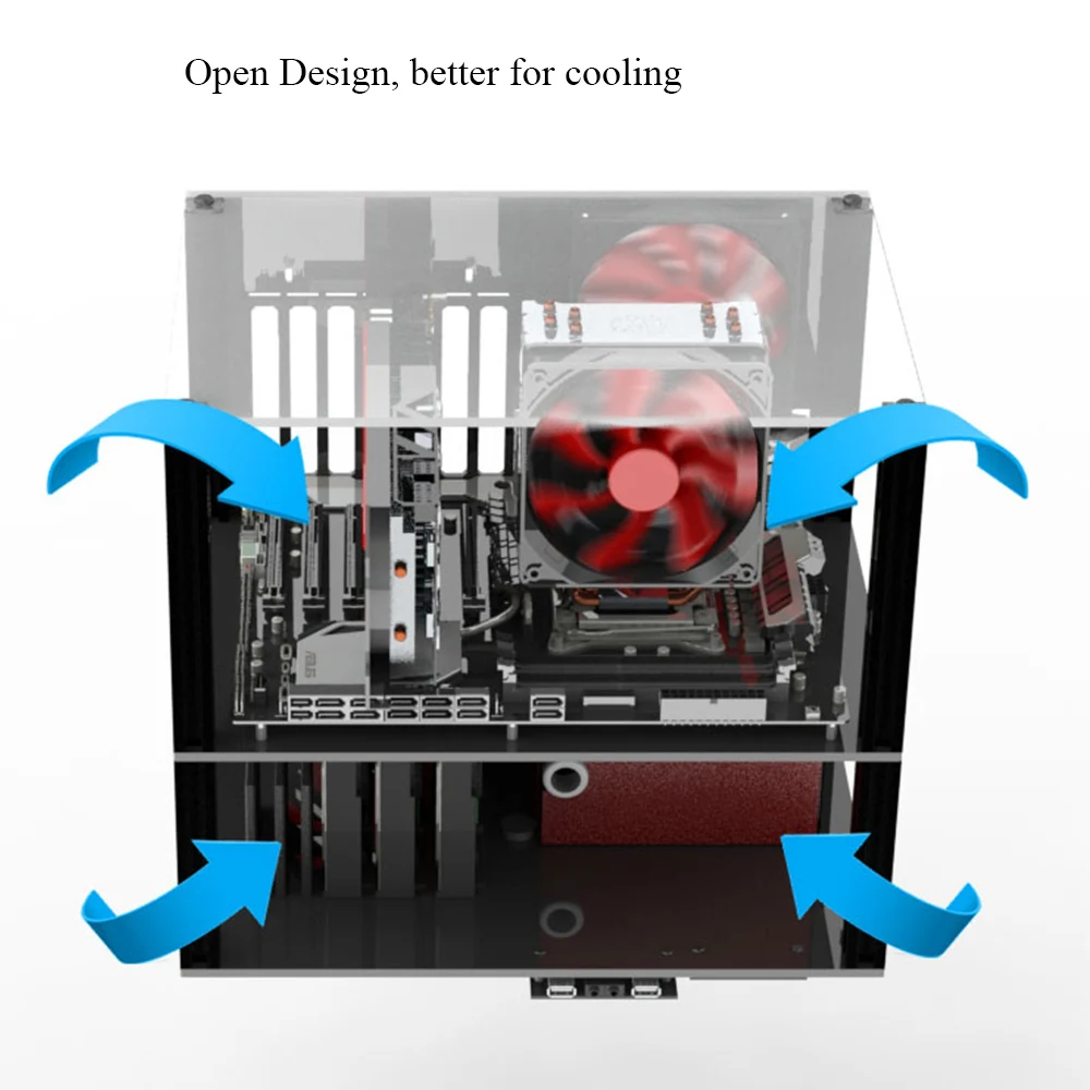 Акриловый матовый чехол сделай сам для компьютера с поддержкой ITX двухслойный