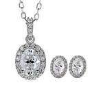 Ожерелье и серьги с муассанитом, серебро 925 пробы, 1 карат D