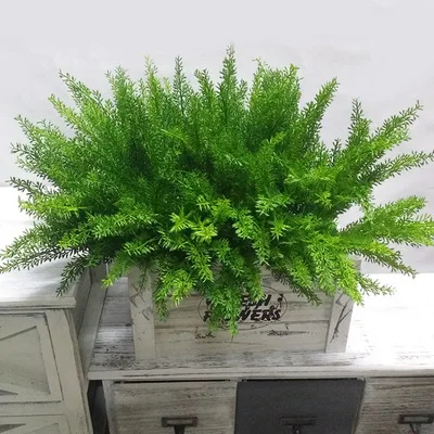 

40cm5 Fork Artificial Grass Bunch Green Plastic Plant Leaves Indoor and Outdoor Flower Pot Material Fence Garden Home Decoration