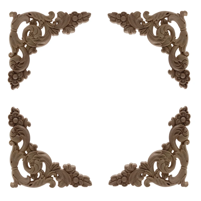 Неокрашенный Европейский резьба линии древесины аппликацией деревянная Декаль