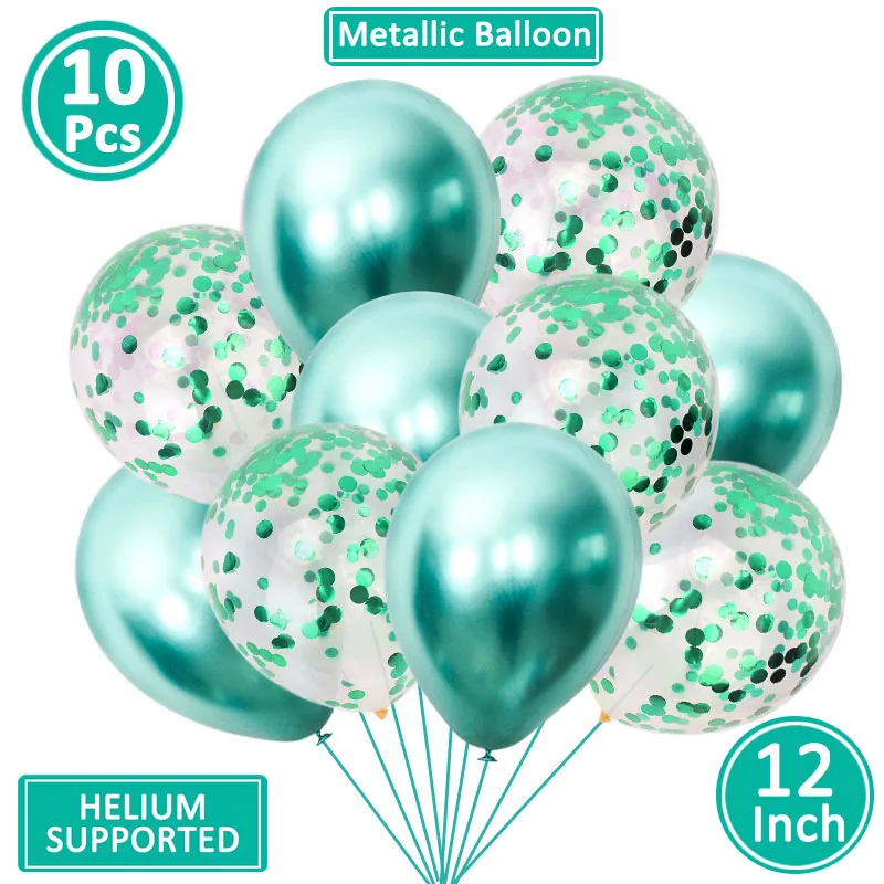 green metal pearl 10 шт смешанный воздушный шар "Конфетти" Свадебные украшения для детского душа Девичник вечерние DIY Настольные принадлежности - Цвет: green metal pearl