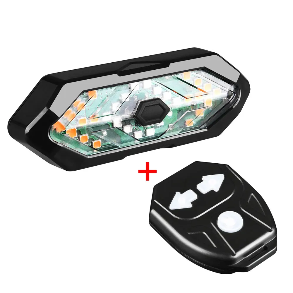 

Bicycle Taillight Remote Control Bike Turning Signal Light USB Bicycle Rechargeable Rear Light LED Warning Light with Horn