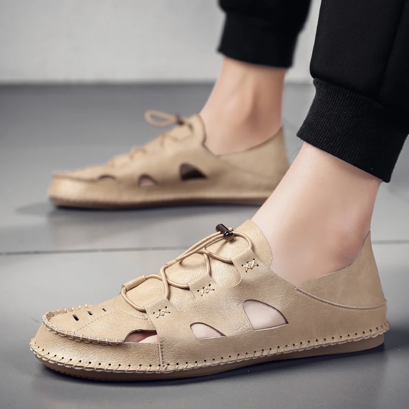 

Sandel For Men Sandles For Men Sandale Homme Sport Sandalia Masculino Man Sandals 2019 Summer Mens Leather Slide Work Black