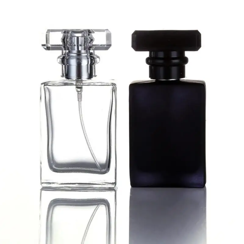 Фото Горячая черная прозрачная пустая косметическая бутылка-спрей 50 мл контейнер для
