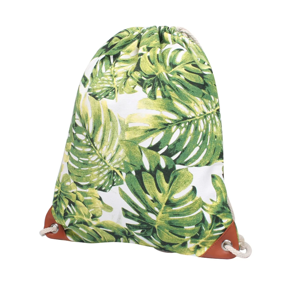 

Women Outdoor Canvas Polyester Beach Polka Dot Shopping Backpack Drawstring Casual Foldable Soft School Portable Bag Lightweight