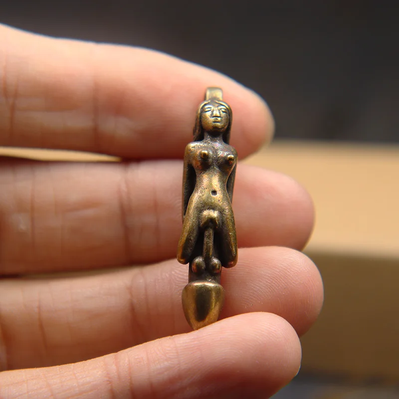 Латунный обнаженный женский мини забавный мужской брелок для пениса Брелок с