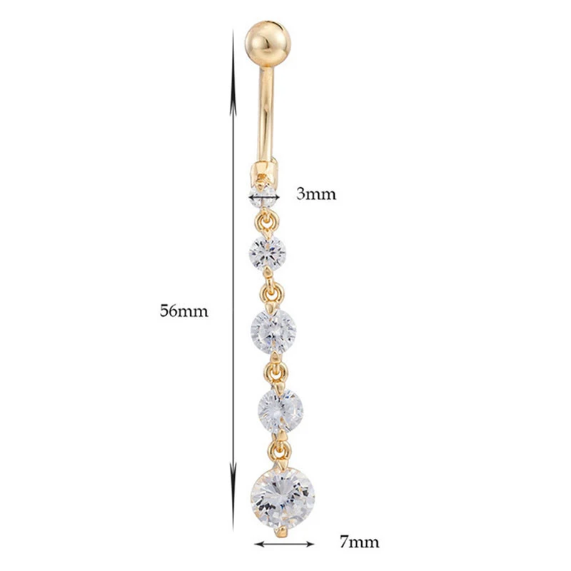

Rhinestone Belly Button Ring Sexy Belly Button Stick Perforated Belly Button Ring Exquisite Piercing Jewelry Western Style