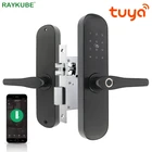 RAYKUBE Wifi дверной замок с отпечатком пальца Tuya приложение разблокировка без ключа удаленно Цифровые Смарт-Карты интеллектуальный замок умный дом R-FG6 Tuya