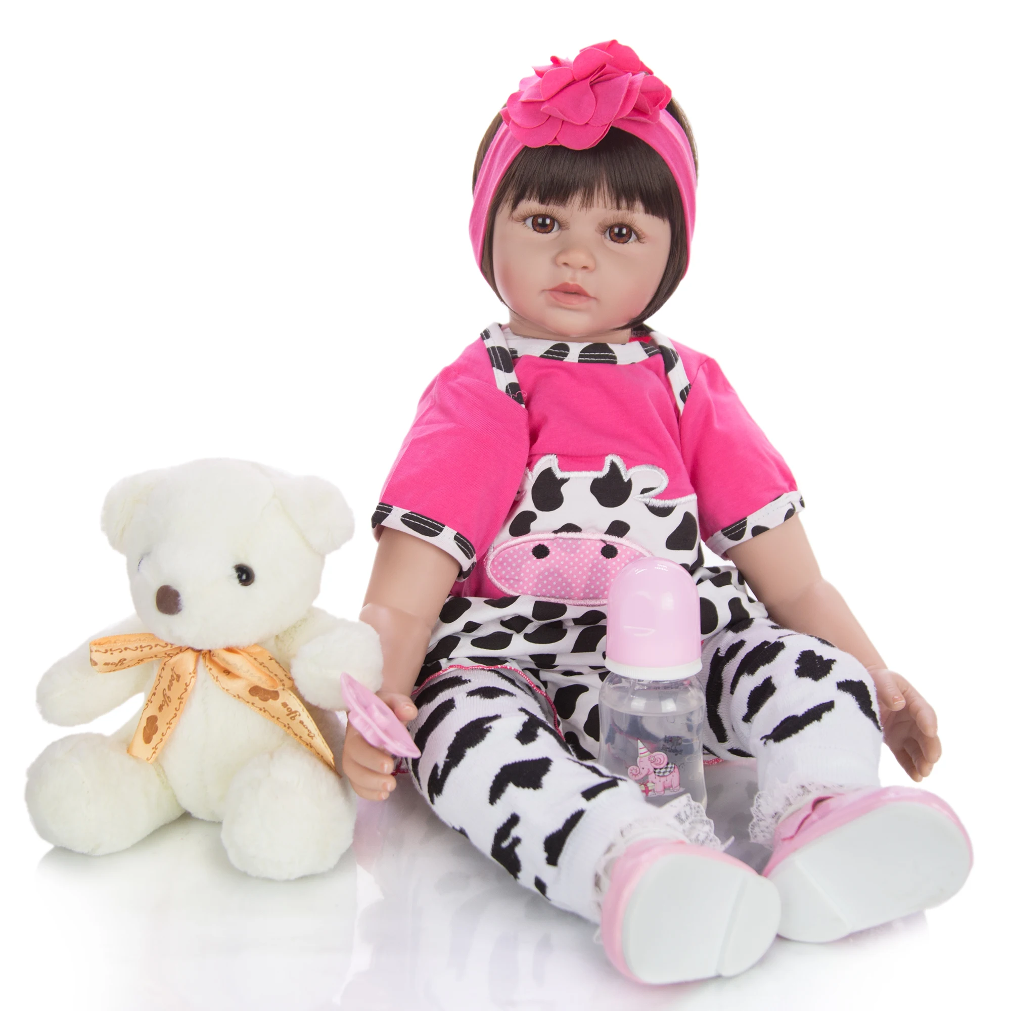 60 см милые куклы для новорожденных силиконовая виниловая Мягкая кукла Bebe игрушка